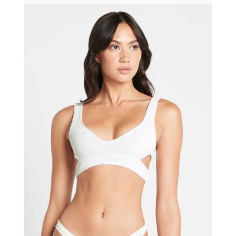 NEW BOND-EYE Nino Cutout Bikini Top in white
